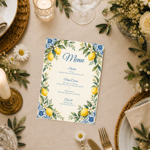 Elegant Mediterranean Lemon Wedding Menu