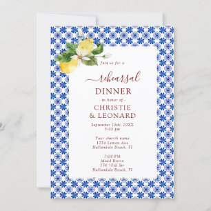Elegant Mediterranean Lemons Rehearsal  Invitation
