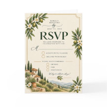 Elegant Mediterranean Olive Branch Wedding RSVP Ca