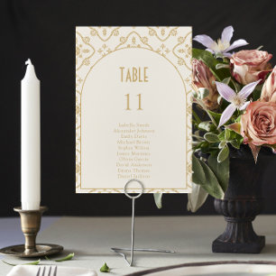 Elegant Mediterranean Tile Wedding Table Number