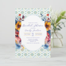 Elegant Mediterranean Tiles Vibrant Floral