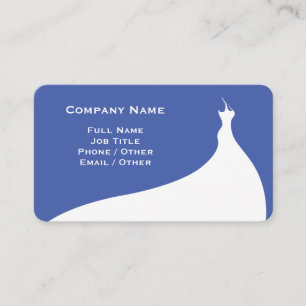Elegant Medium Blue Wedding Dress Business Card