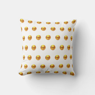 Elegant Medium Gold Polka Dots Cushion