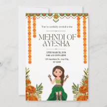 Elegant Mehndi Ceremony Invitation Card