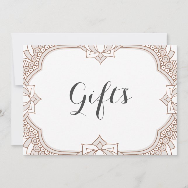 Elegant Mehndi Gifts Sign (Front)