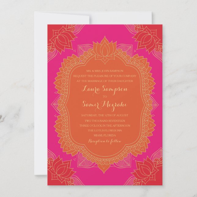 Elegant Mehndi Wedding Invitation (Front)
