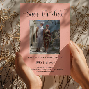 Elegant Melon Photo Save the date Invitation