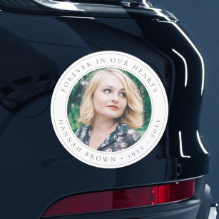 Elegant Memorial Chic Funeral Favour Photo Tribute Car Magnet