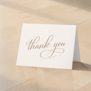 Elegant Memorial Cream Gold Thank You Card