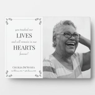 Elegant Memorial Custom Photo White Remembrance  Plaque
