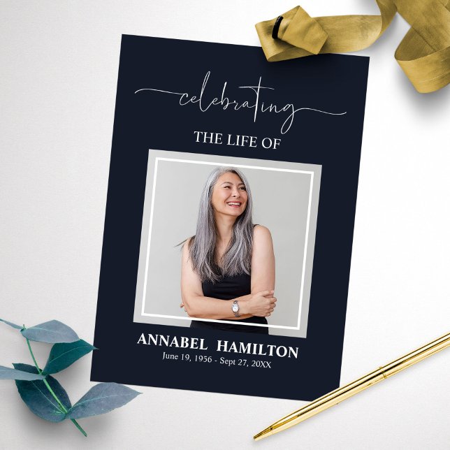 Elegant Memorial Funeral Photo Card For Service (Creator Uploaded)