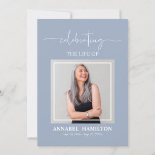 Elegant Memorial Funeral Photo Card For Service