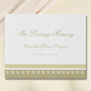 Elegant Memorial or Funeral Guest Book