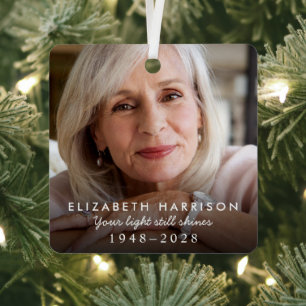 Elegant Memorial Photo Christmas Metal Tree Decoration
