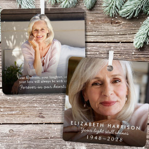 Elegant Memorial Photo Christmas Metal Tree Decoration