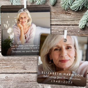 Elegant Memorial Photo Christmas Metal Tree Decoration