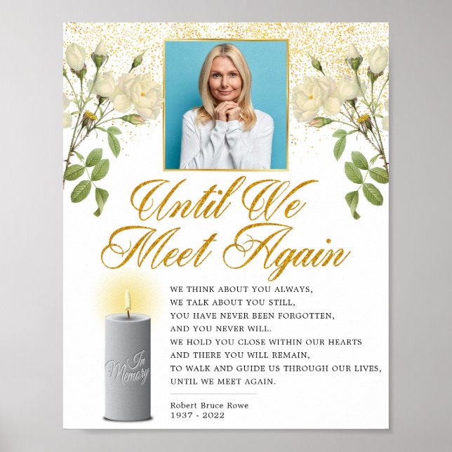 Elegant Memorial Photo Funeral Poem Sign (Front)
