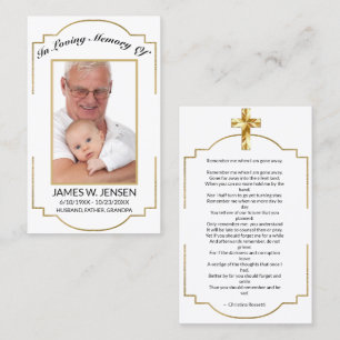 Elegant Memorial Photo Funeral Prayer Card