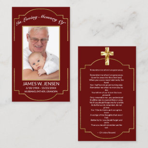 Elegant Memorial Photo Funeral Prayer Card