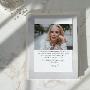 Elegant Memorial Photo Sympathy Thank You Card