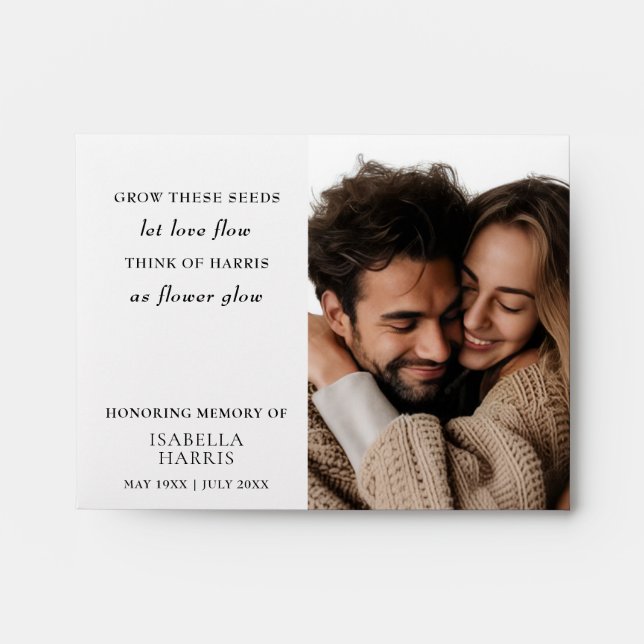 Elegant Memorial Seed Packet Design Envelope (Front)