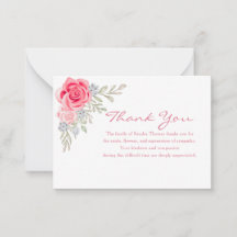Elegant Memorial Simple Funeral Floral Thank You