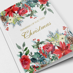 Elegant Memorial Sympathy Thinking of You Holiday Card