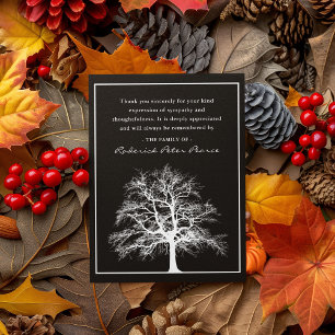 Elegant Memorial Tree Funeral Thank You Card