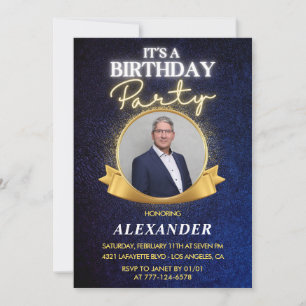 Elegant Mens 62nd birthday invitations Chic