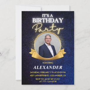 Elegant Mens 69th birthday invitations   Chic