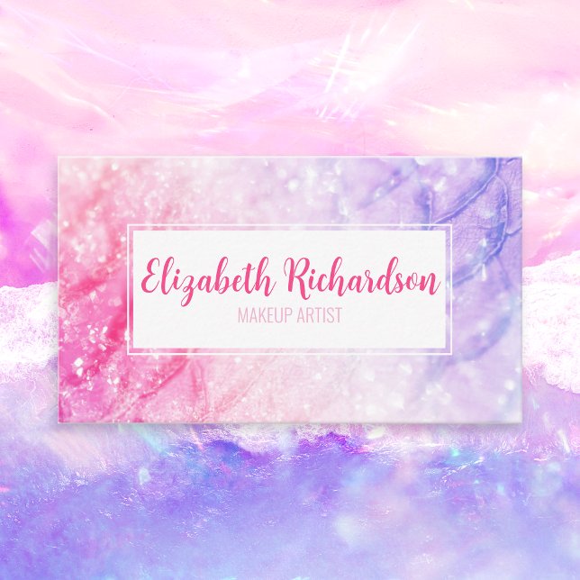 Elegant Mermaid Pink Purple Chic Modern Unique Business Card (Creator Uploaded)