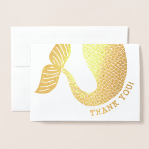 Elegant Mermaid Tail Thank You Foil Card