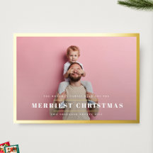 Elegant Merriest Christmas | Gold Photo Frame
