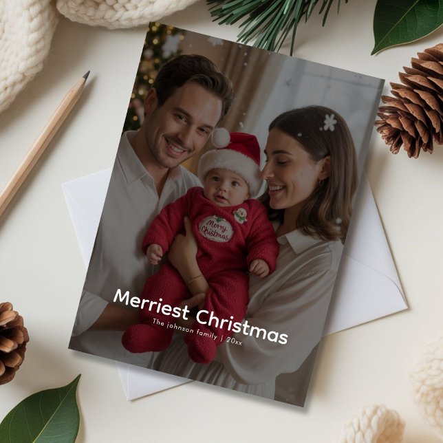 Elegant Merriest Family Festive Greeting card (Creator Uploaded)