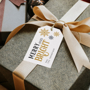 Elegant Merry and bright Christmas Gift Tags