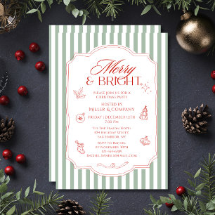 Elegant Merry And Bright Corporate Christmas Party Invitation