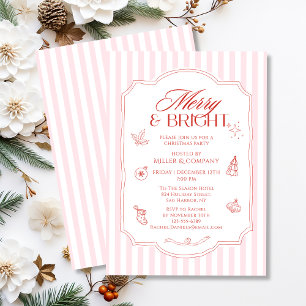 Elegant Merry And Bright Corporate Christmas Party Invitation