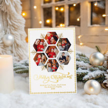 Elegant Merry Christma Family Photo Snowflake