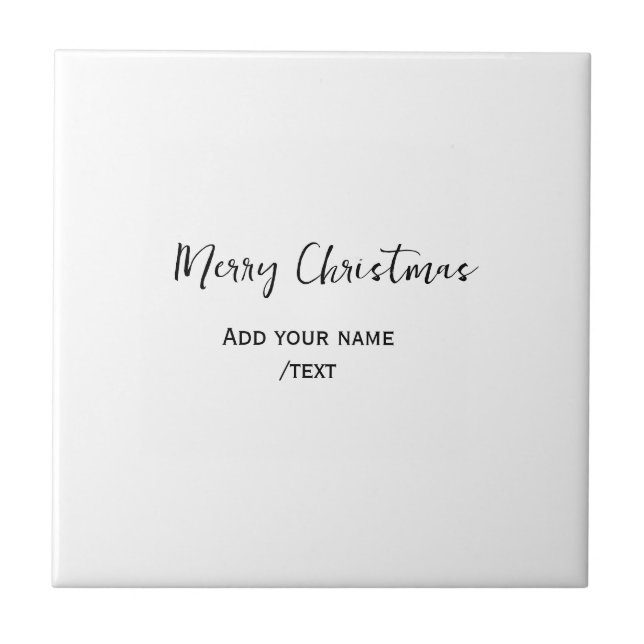 Elegant merry Christmas add text modern simple  Ceramic Tile (Front)