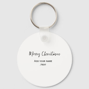 Elegant merry Christmas add text modern simple  Key Ring