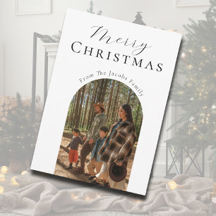 Elegant Merry Christmas Arch Year in Review Holiday Card