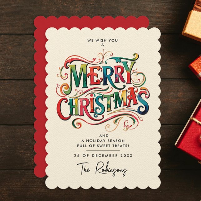 Elegant Merry Christmas Colourful Watercolor Typo (Creator Uploaded)
