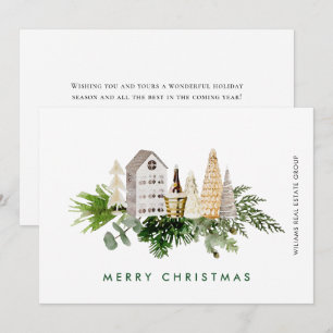 Elegant Merry Christmas Composition Corporate Holiday Card