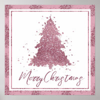 Elegant Merry Christmas | Dusty Mauve Pink Tree
