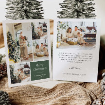 Elegant Merry Christmas Family Multi Photo Card