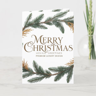 Elegant Merry Christmas Folded Holiday Card –