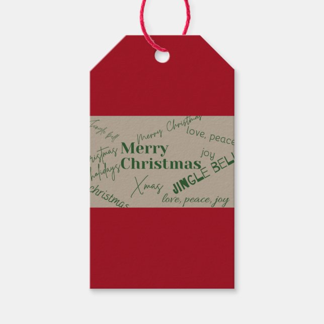  Elegant Merry Christmas Gift Tags (Front)