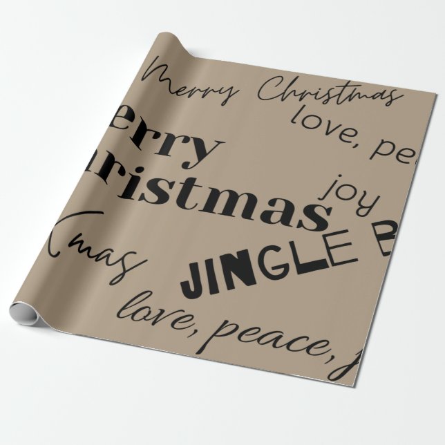 Elegant Merry Christmas gift Wrapping Paper (Unrolled)