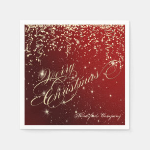 Elegant Merry Christmas ,Gold Confetti Napkin