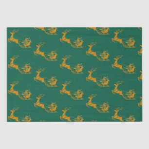 Elegant Merry Christmas Gold santa Deer xmas patte Tissue Paper